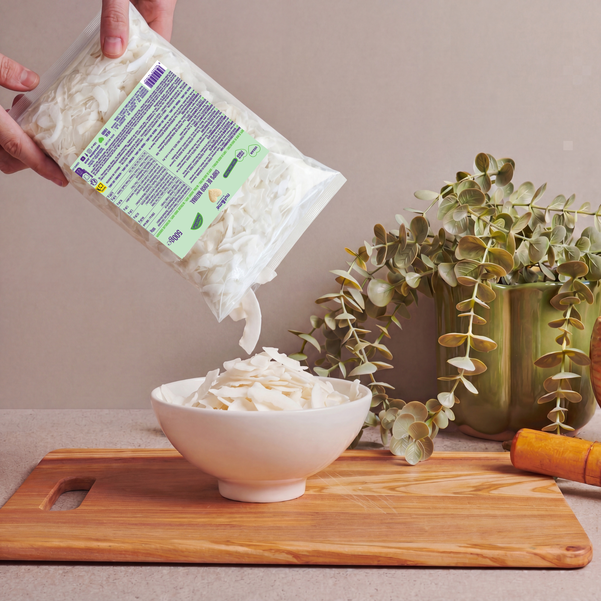 Lascas de coco natural 500g