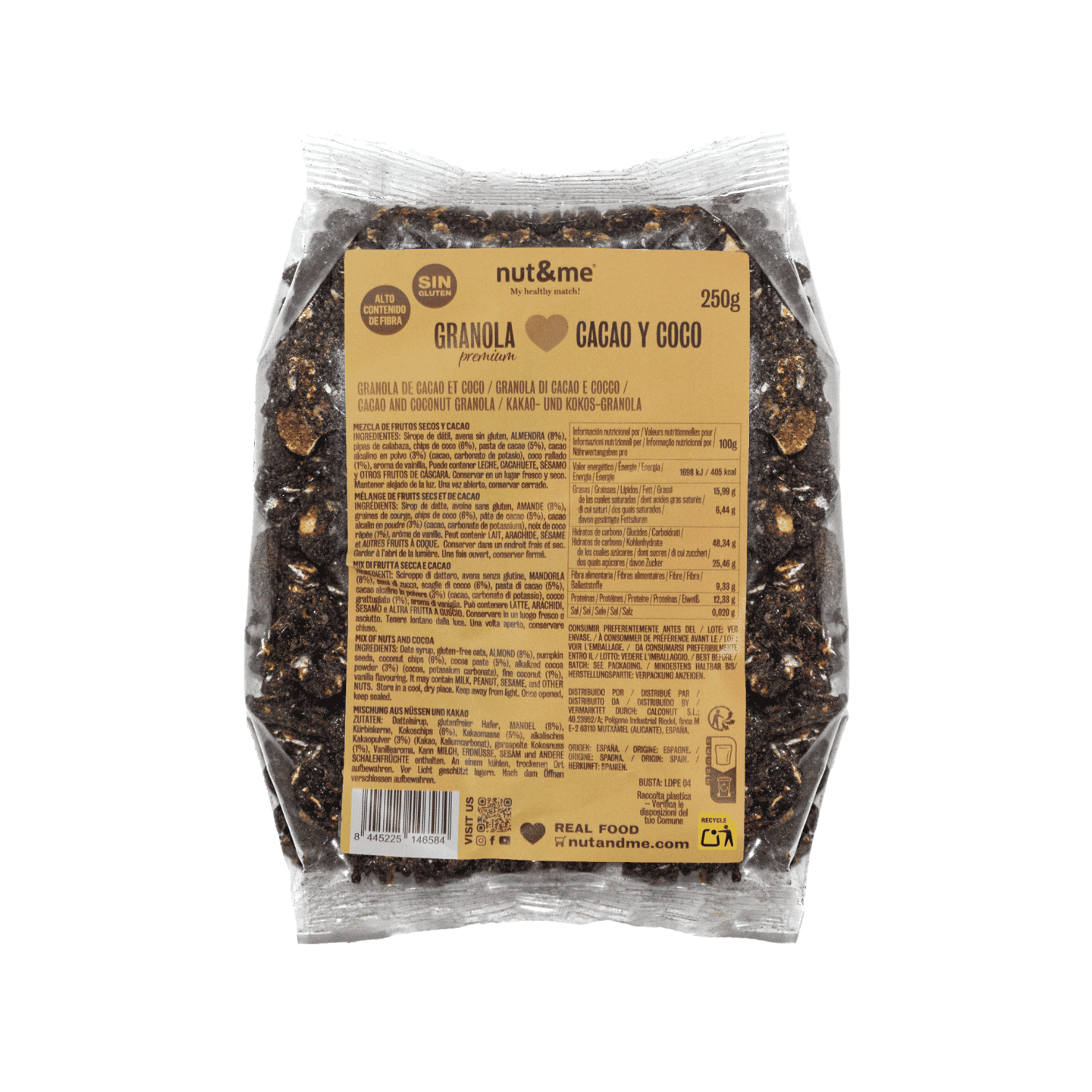 Granola cacao y coco