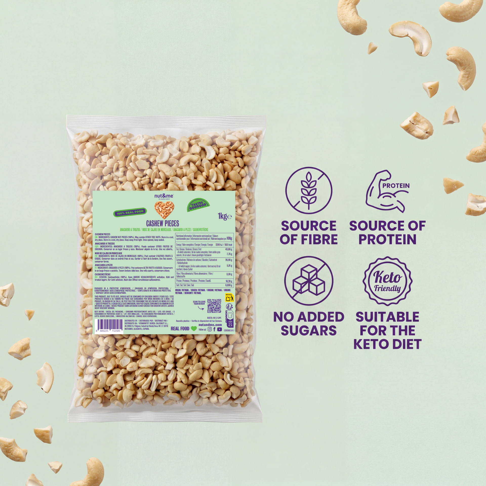 Anacardo natural a trozos 1kg