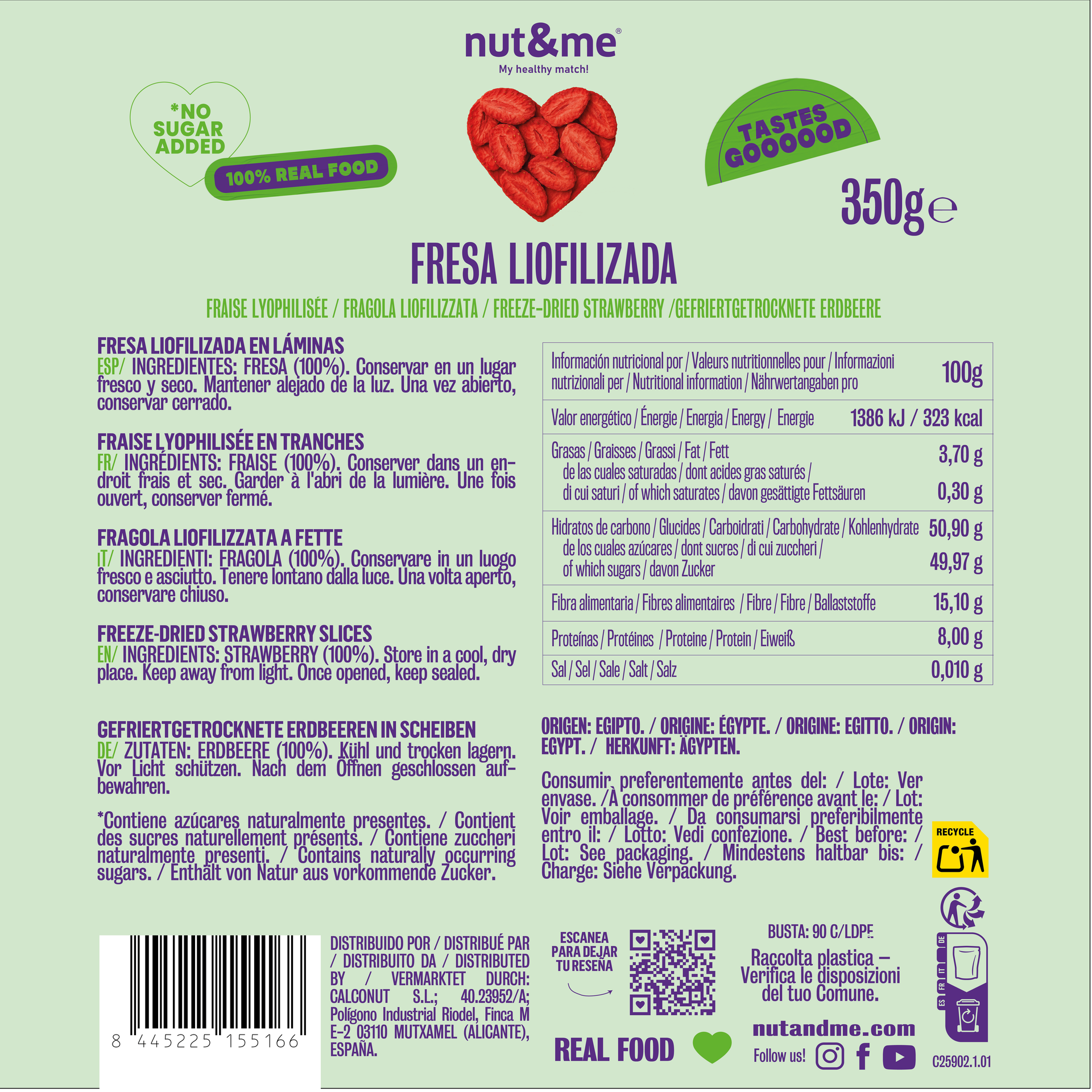 Fresa liofilizada 350g
