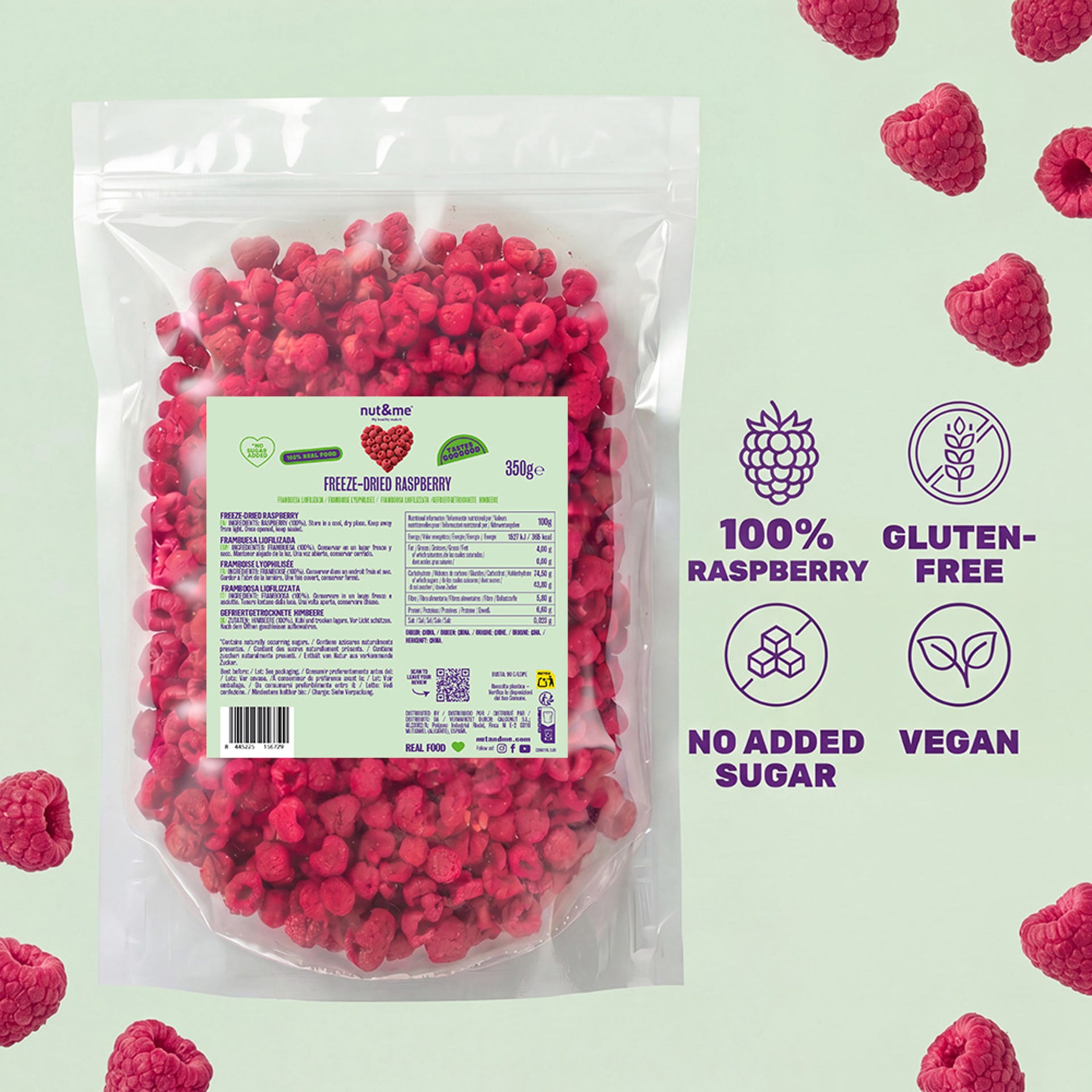 Frambuesa liofilizada 350g
