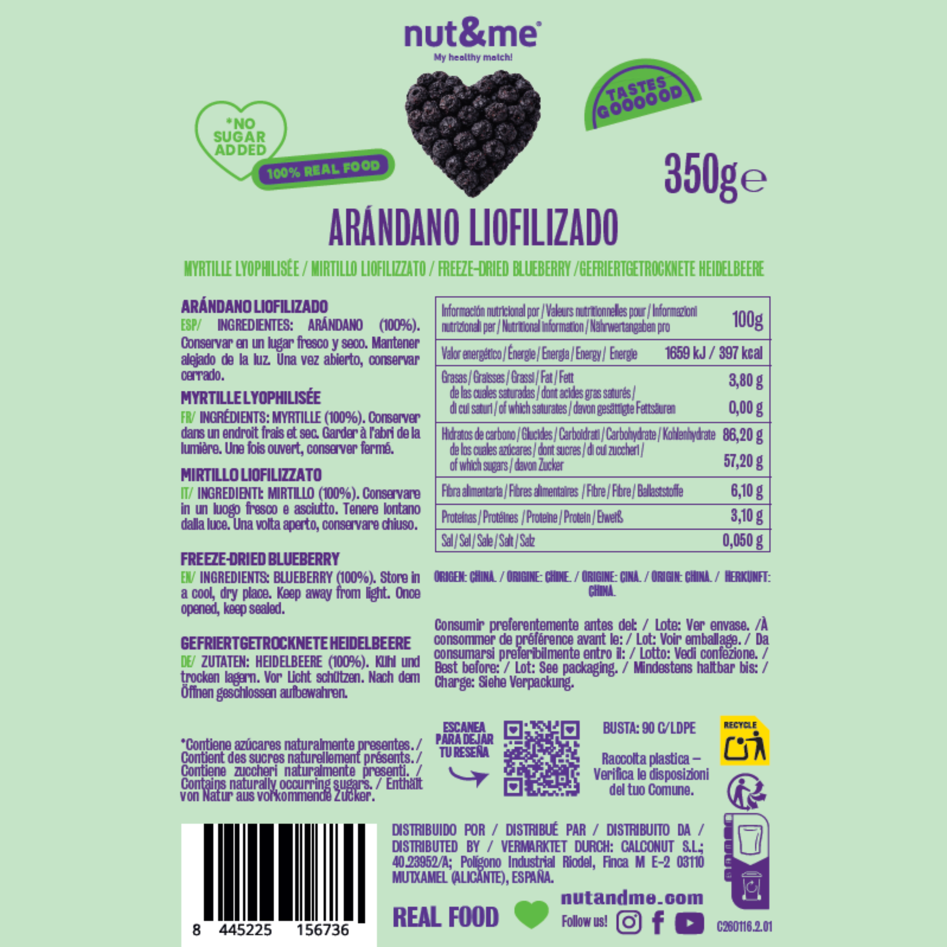 Arándanos liofilizados 350g