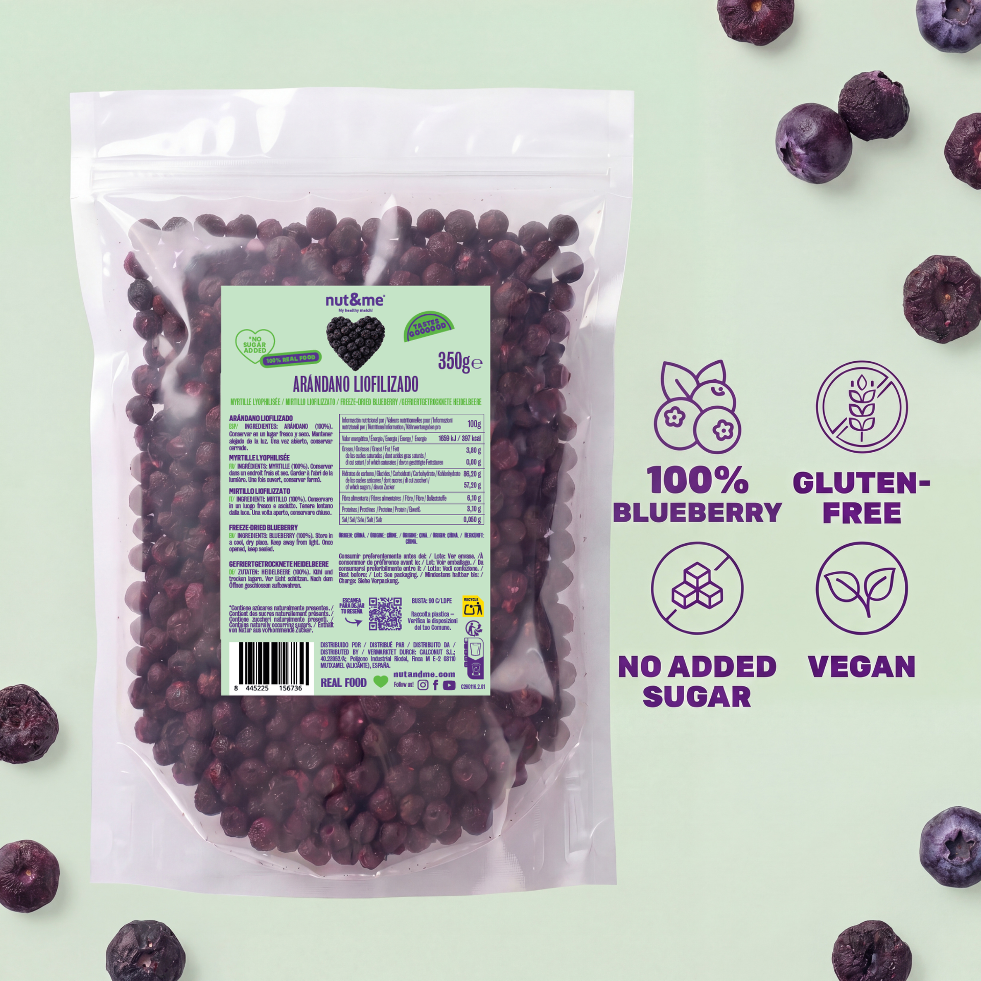 Arándanos liofilizados 350g