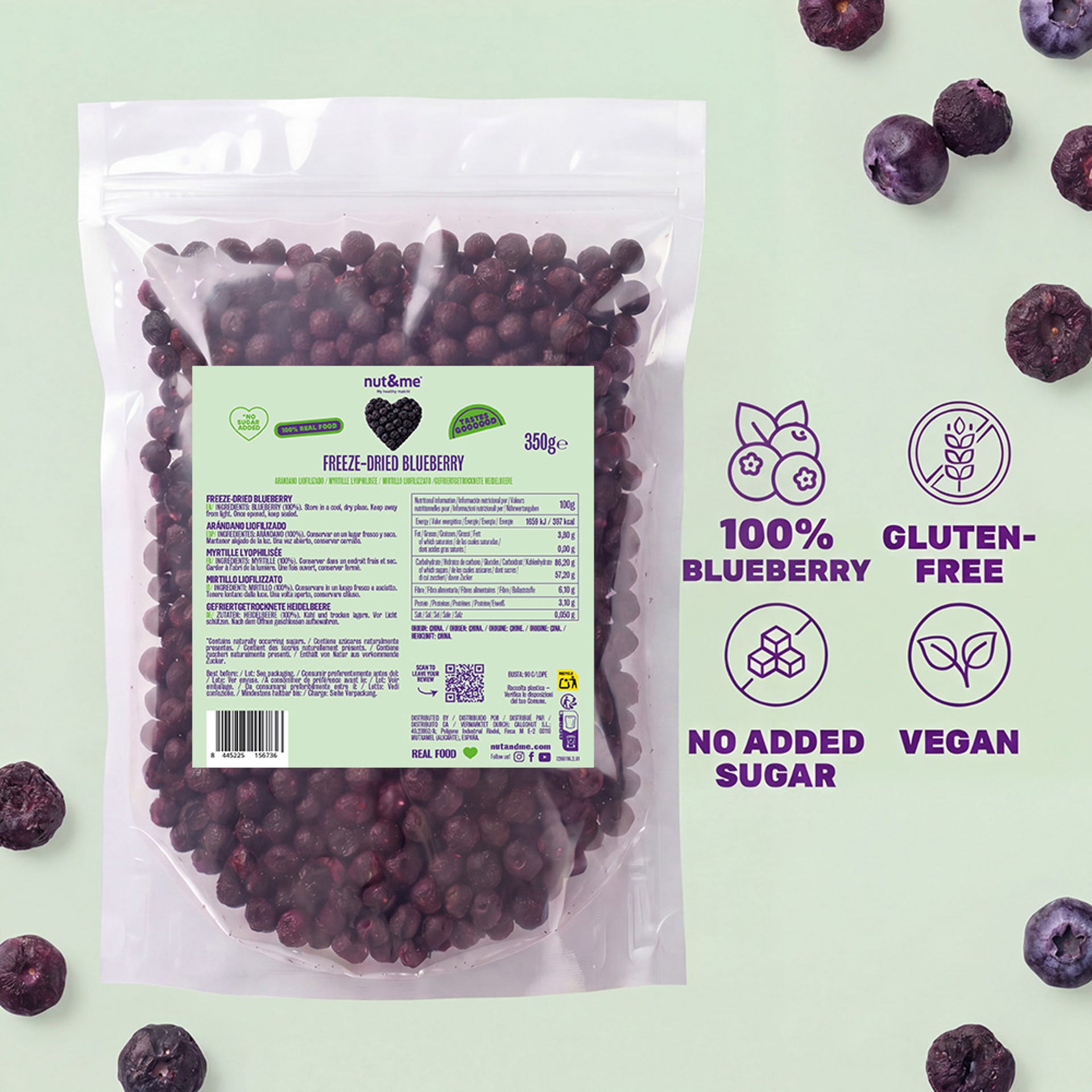 Arándanos liofilizados 350g