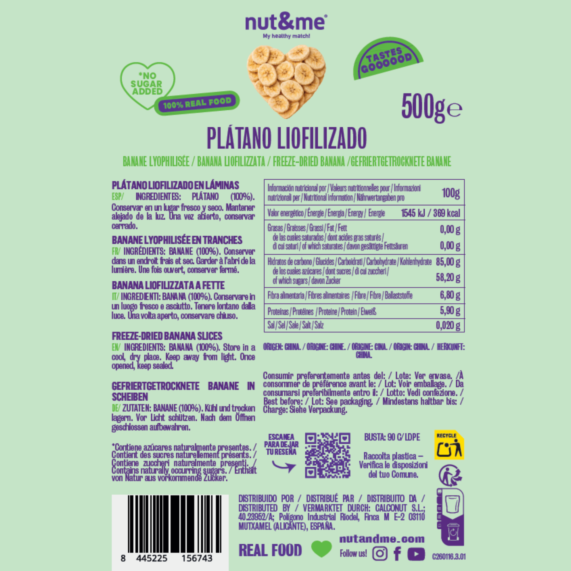 Plátano liofilizado 500g