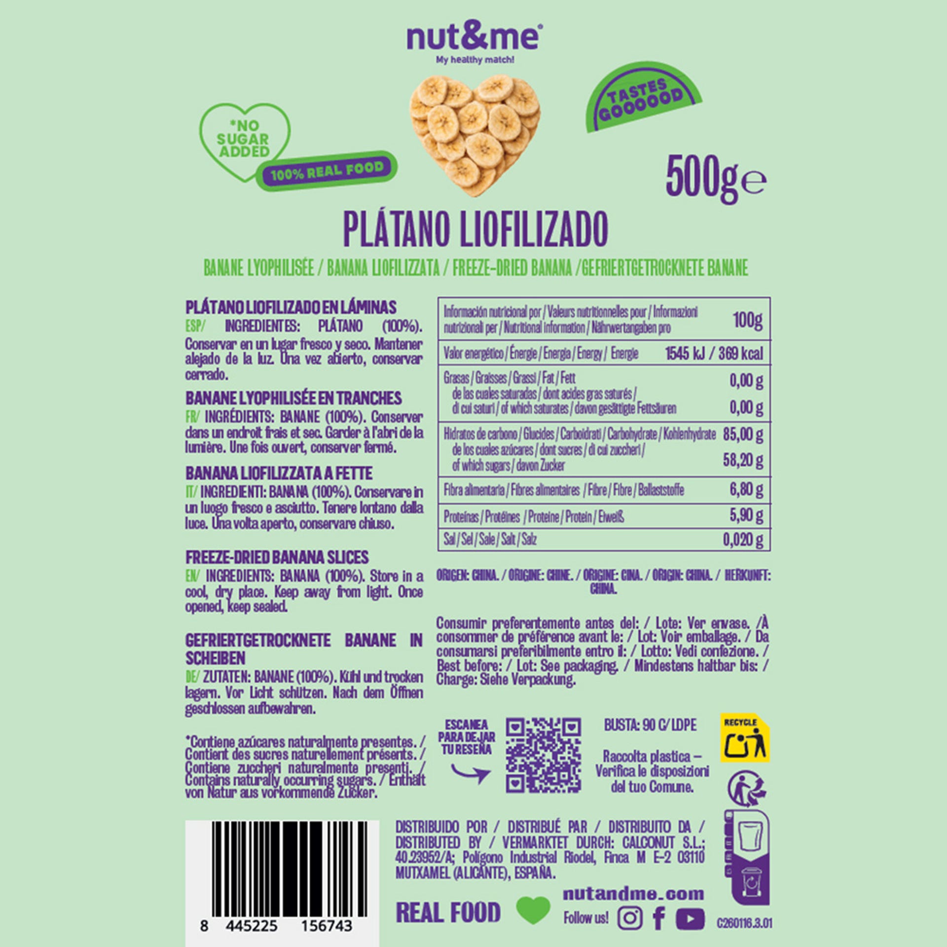 Plátano liofilizado 500g