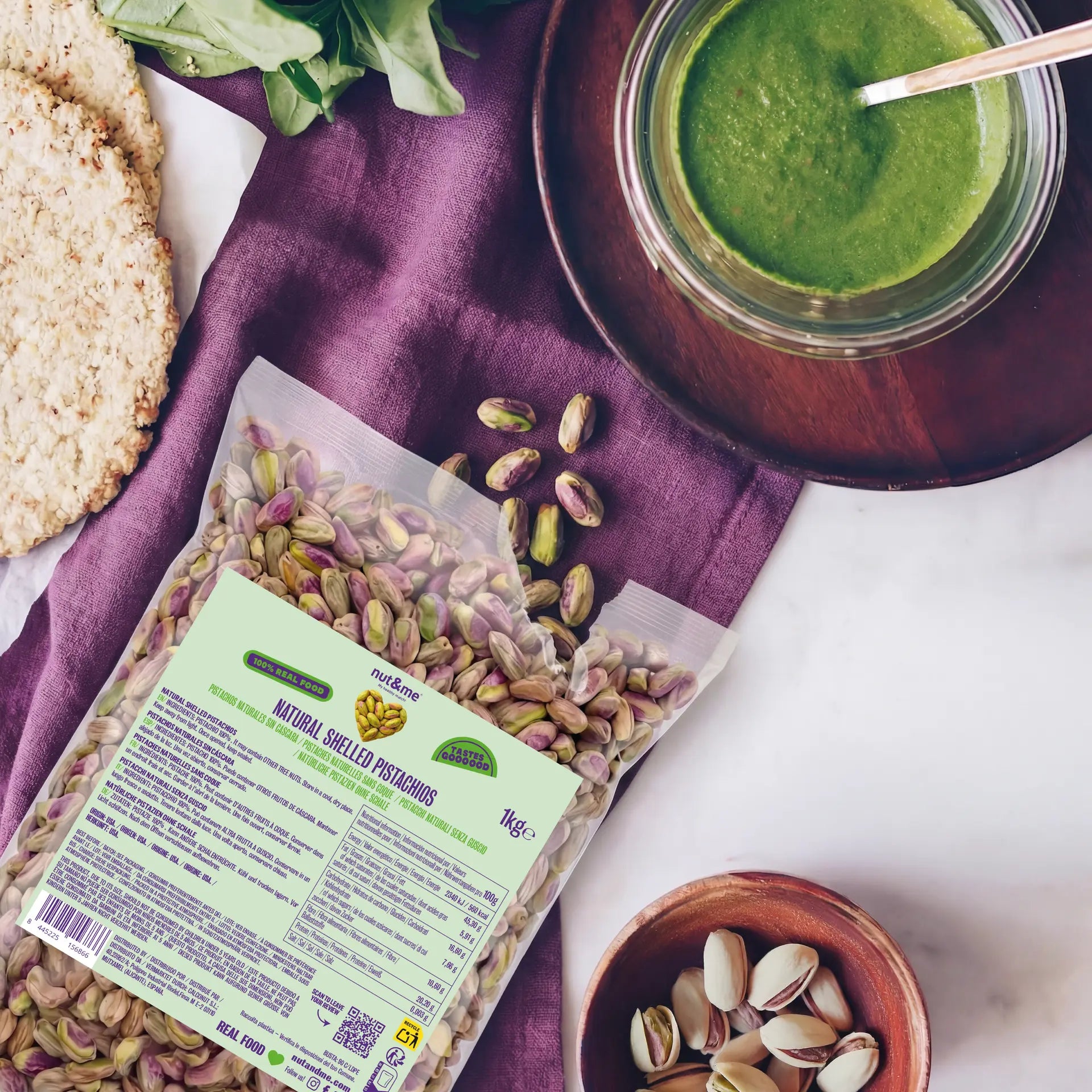 Pistachos naturales sin cáscara 1 Kg