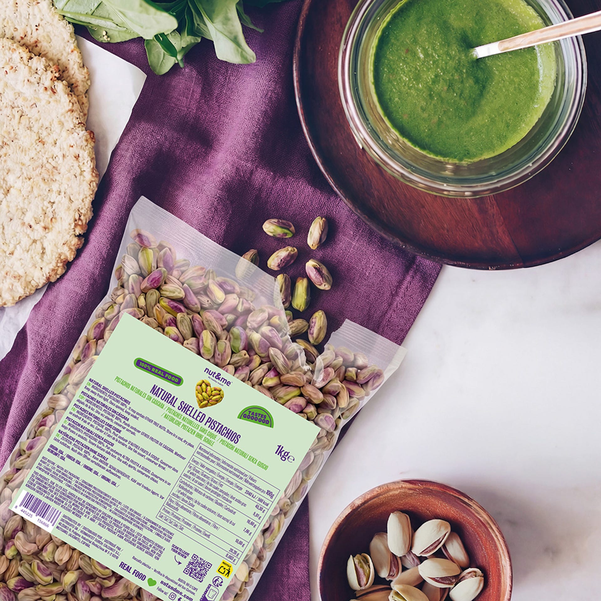 Pistachos naturales sin cáscara 1 Kg