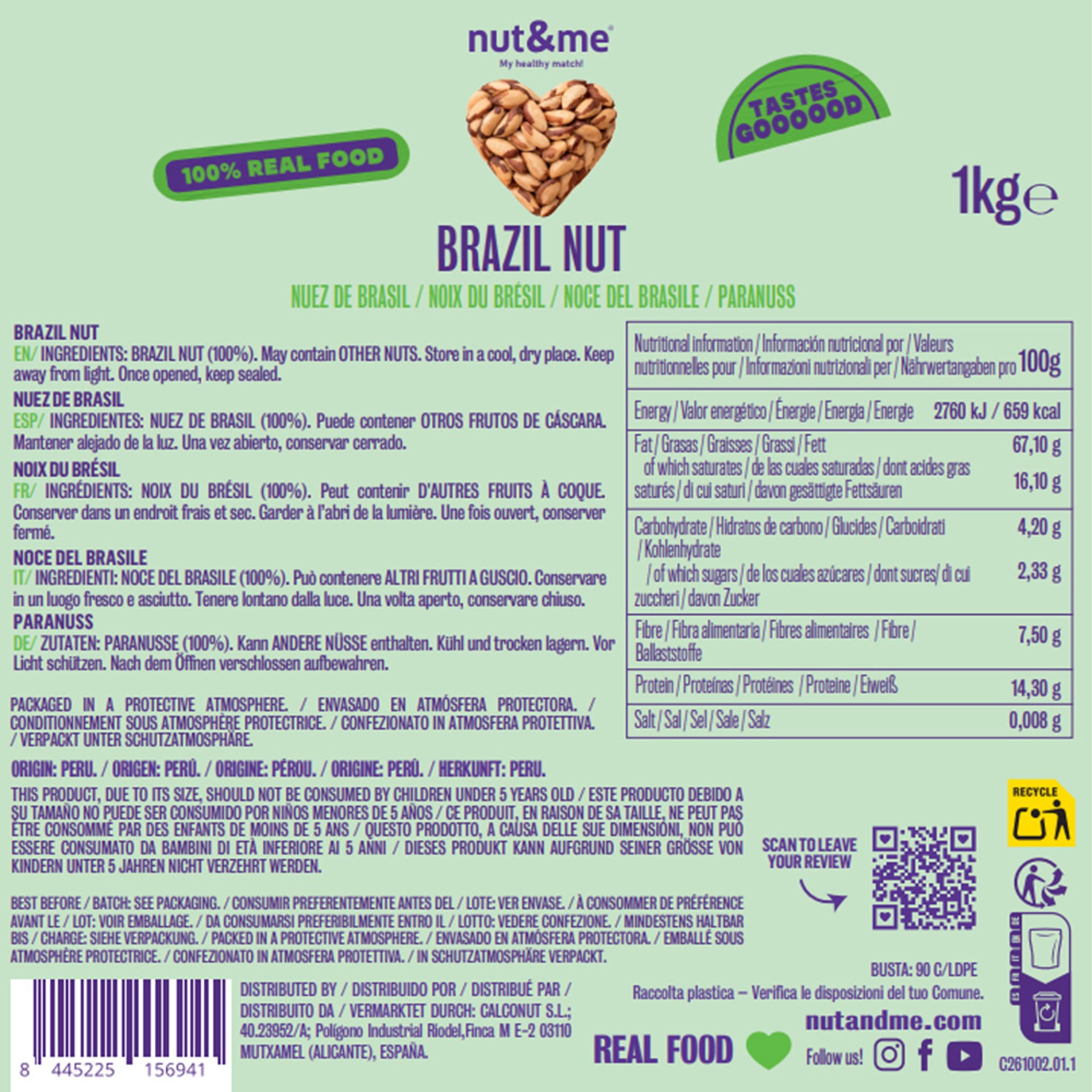 Nuez de Brasil natural 1kg | Coquitos