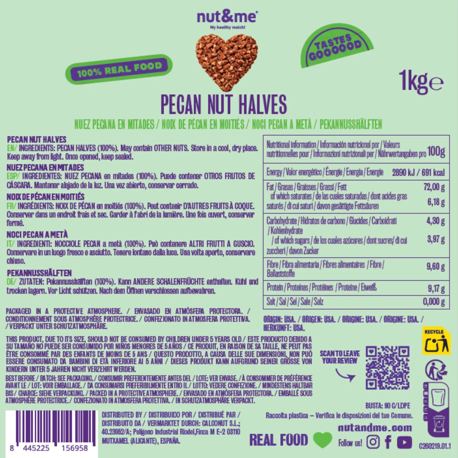 Nueces pecanas 1kg
