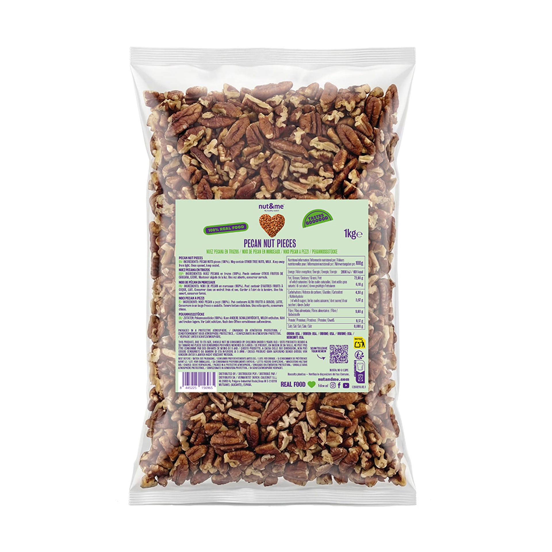 Nueces pecanas en trozos 1kg