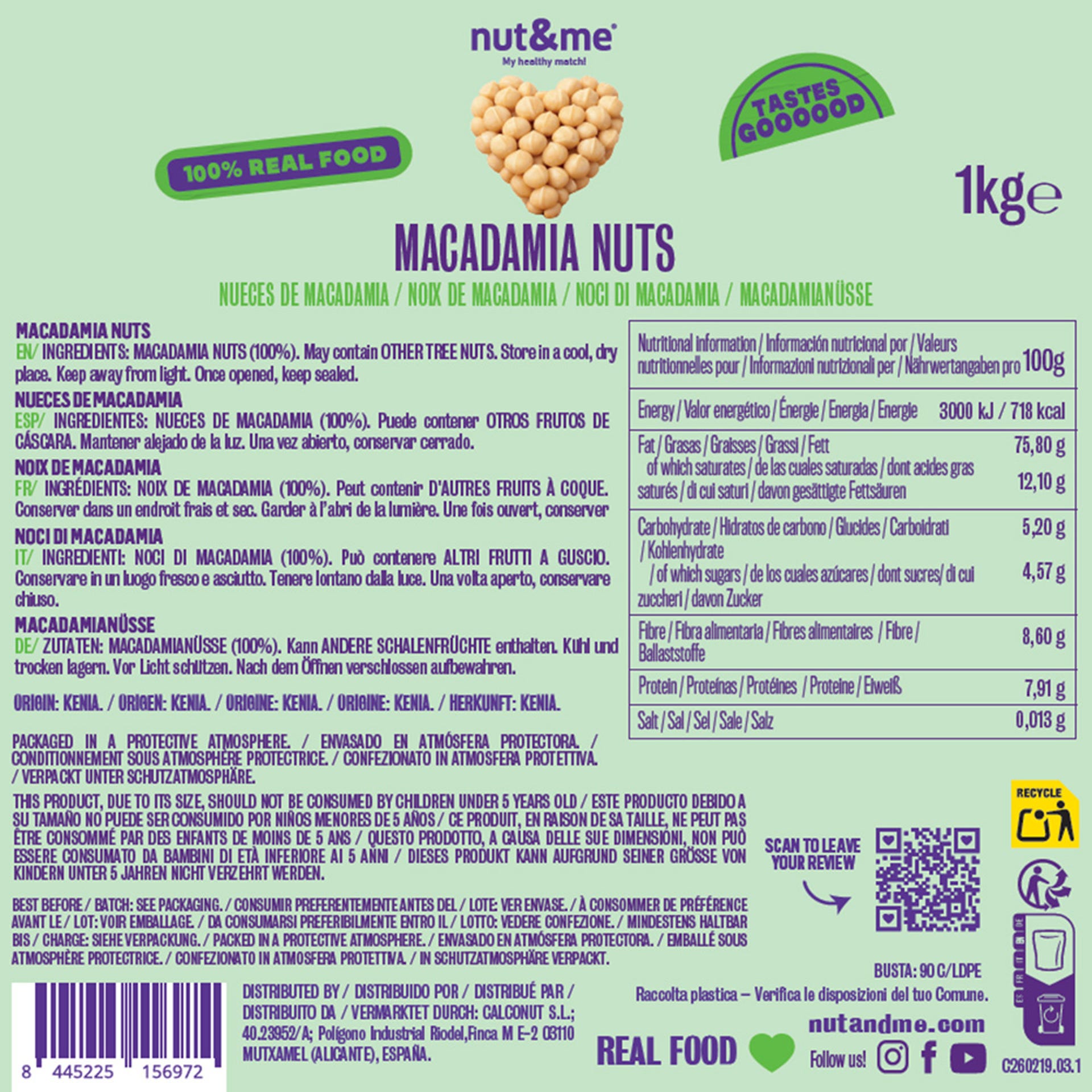 Nueces de macadamia 1kg