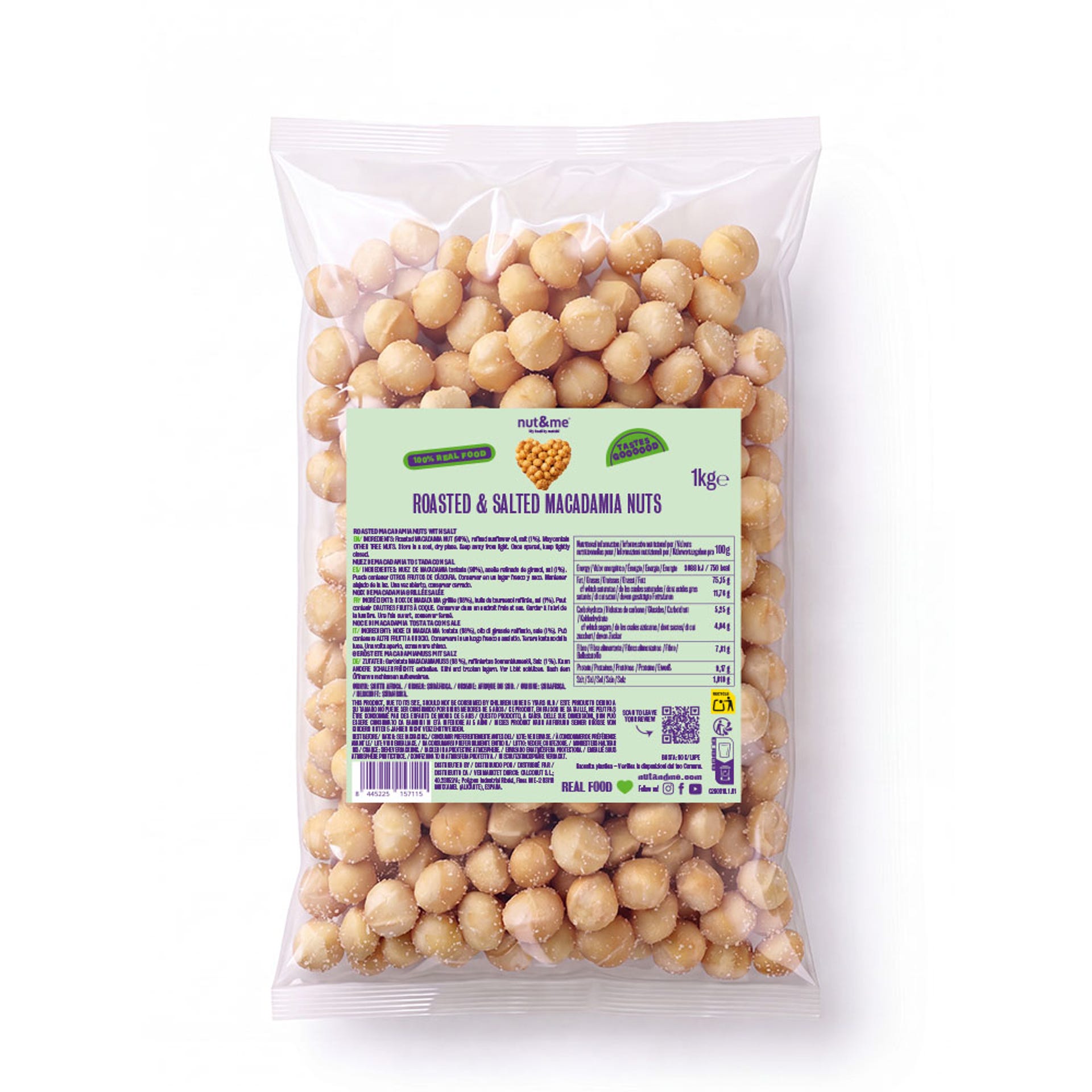 Nuez de macadamia tostada y salada 1kg