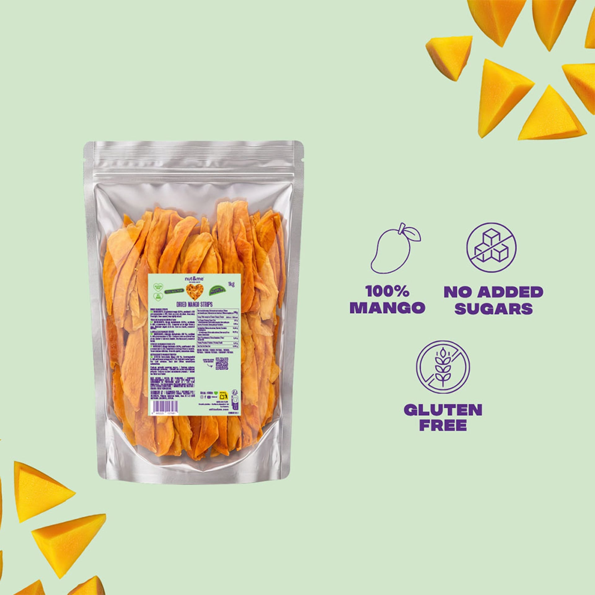 Mango Deshidratado en Tiras 1kg nut&me