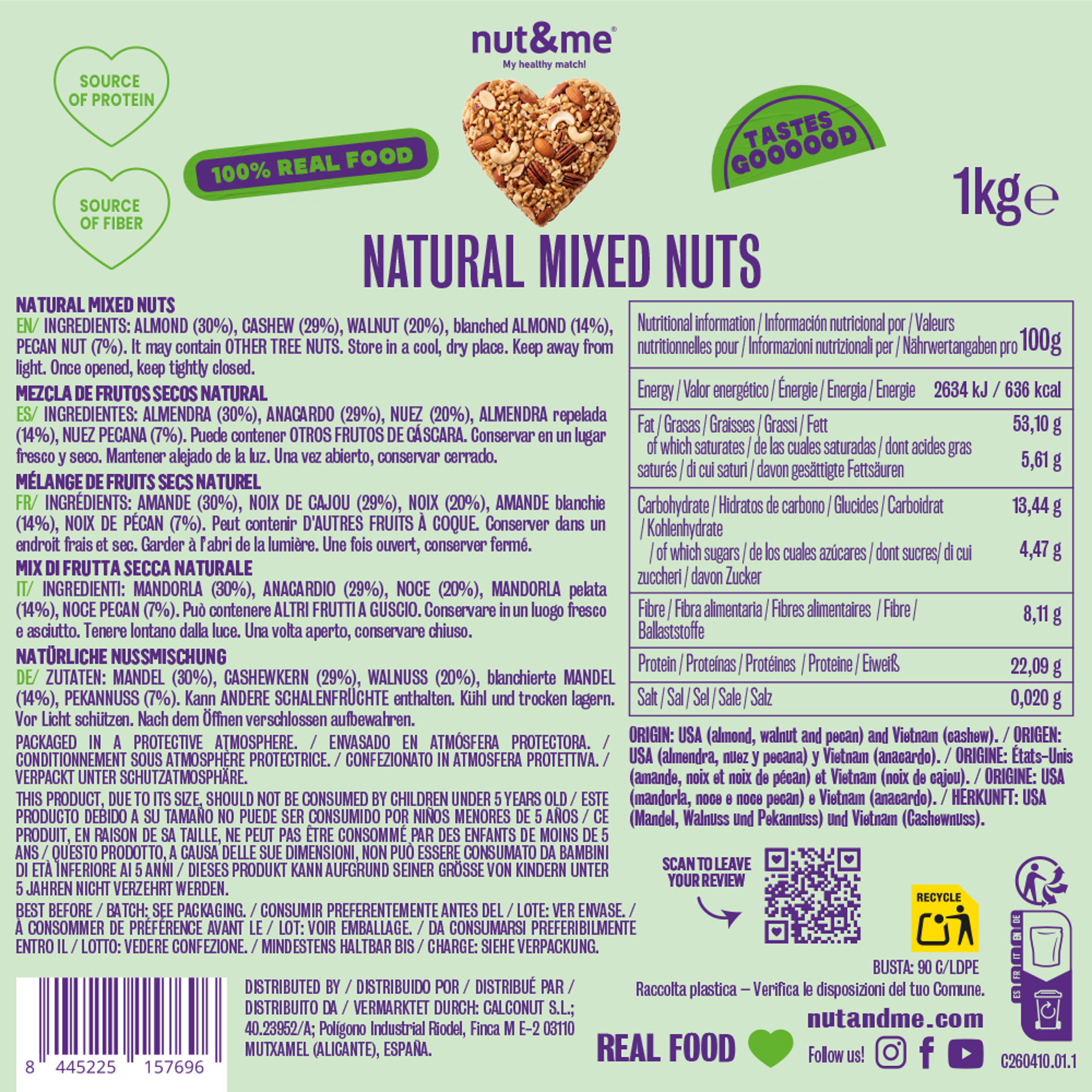 Mix natural frutos secos 1kg