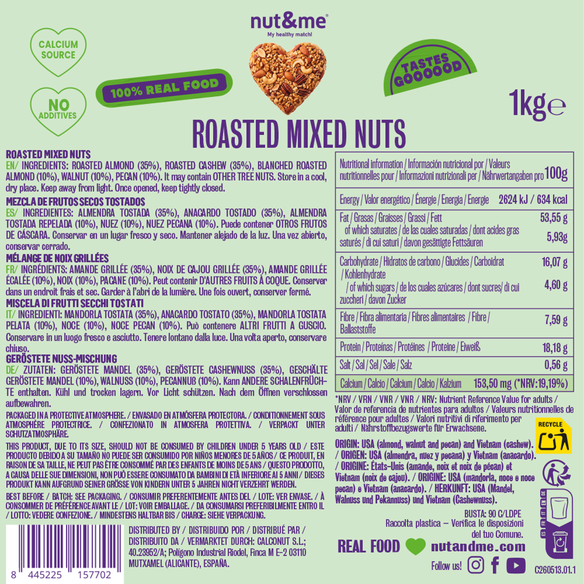 Mix de frutos secos tostados 1kg