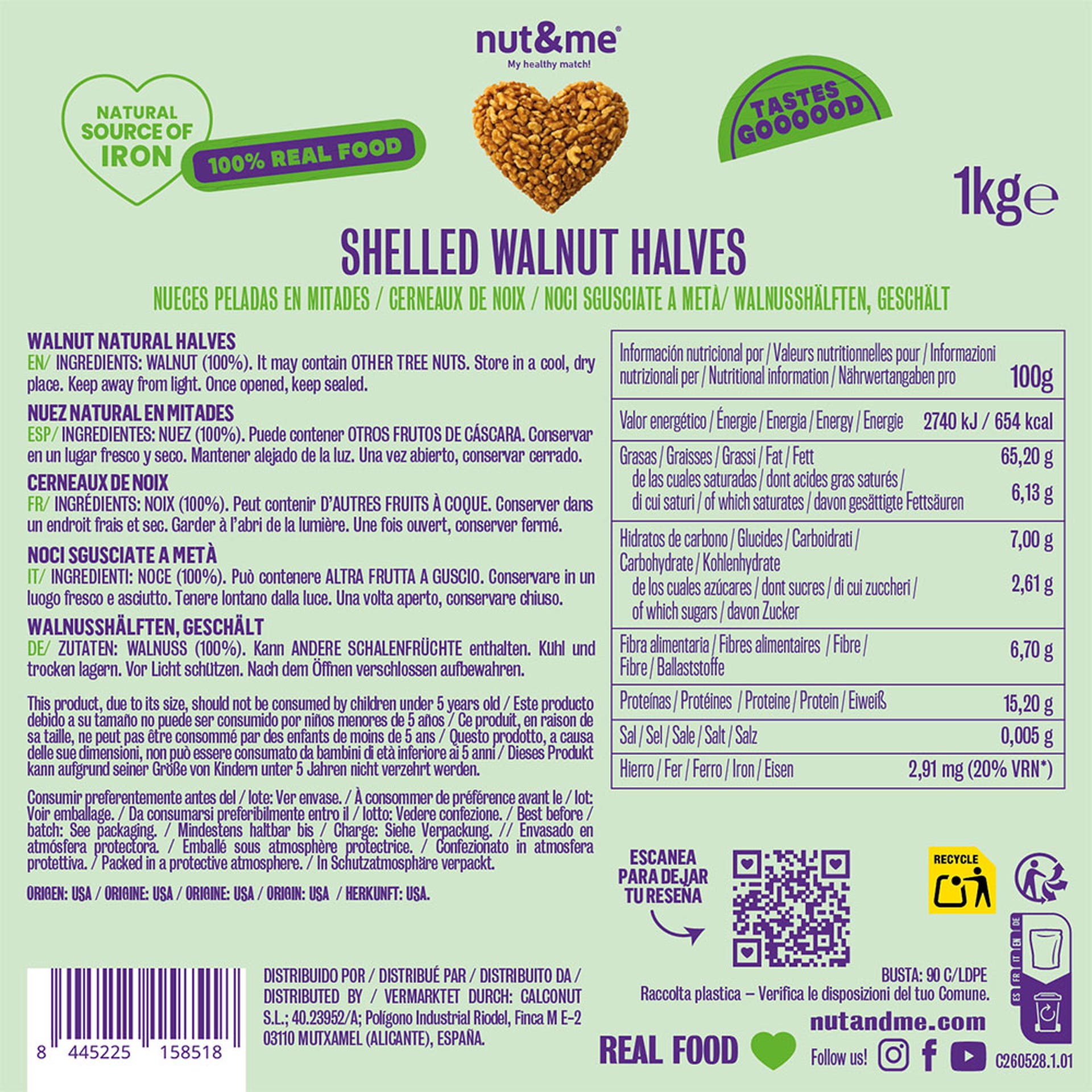 Nuez natural sin cáscara 1kg