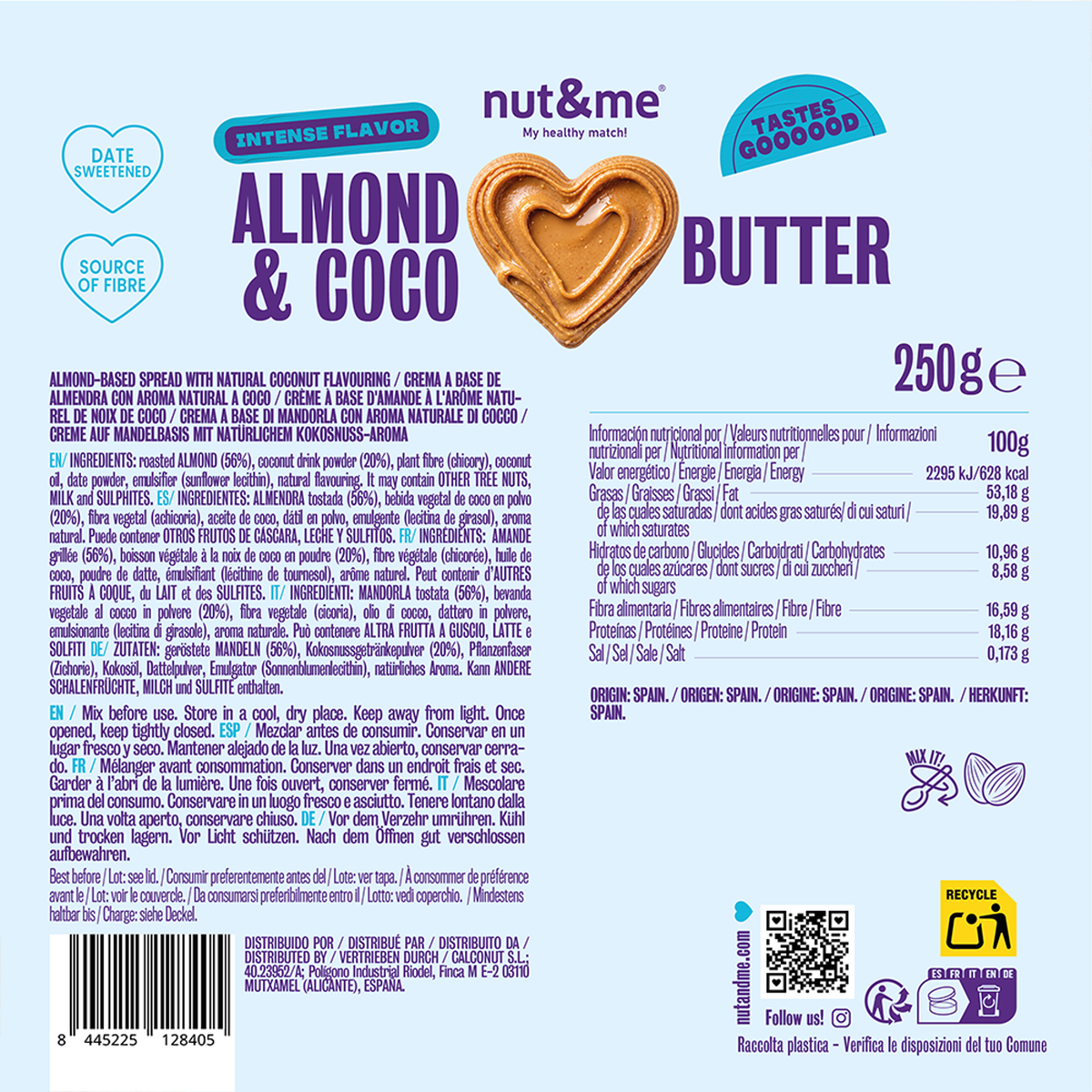 Crema de almendra y coco 250g