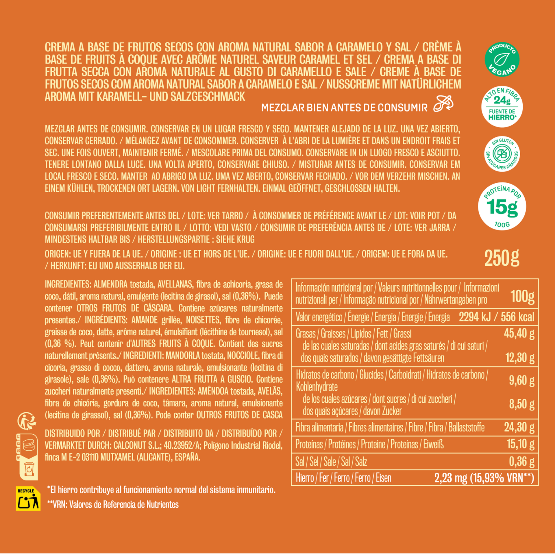 Crema sabor a caramelo salado Realfooding 250g