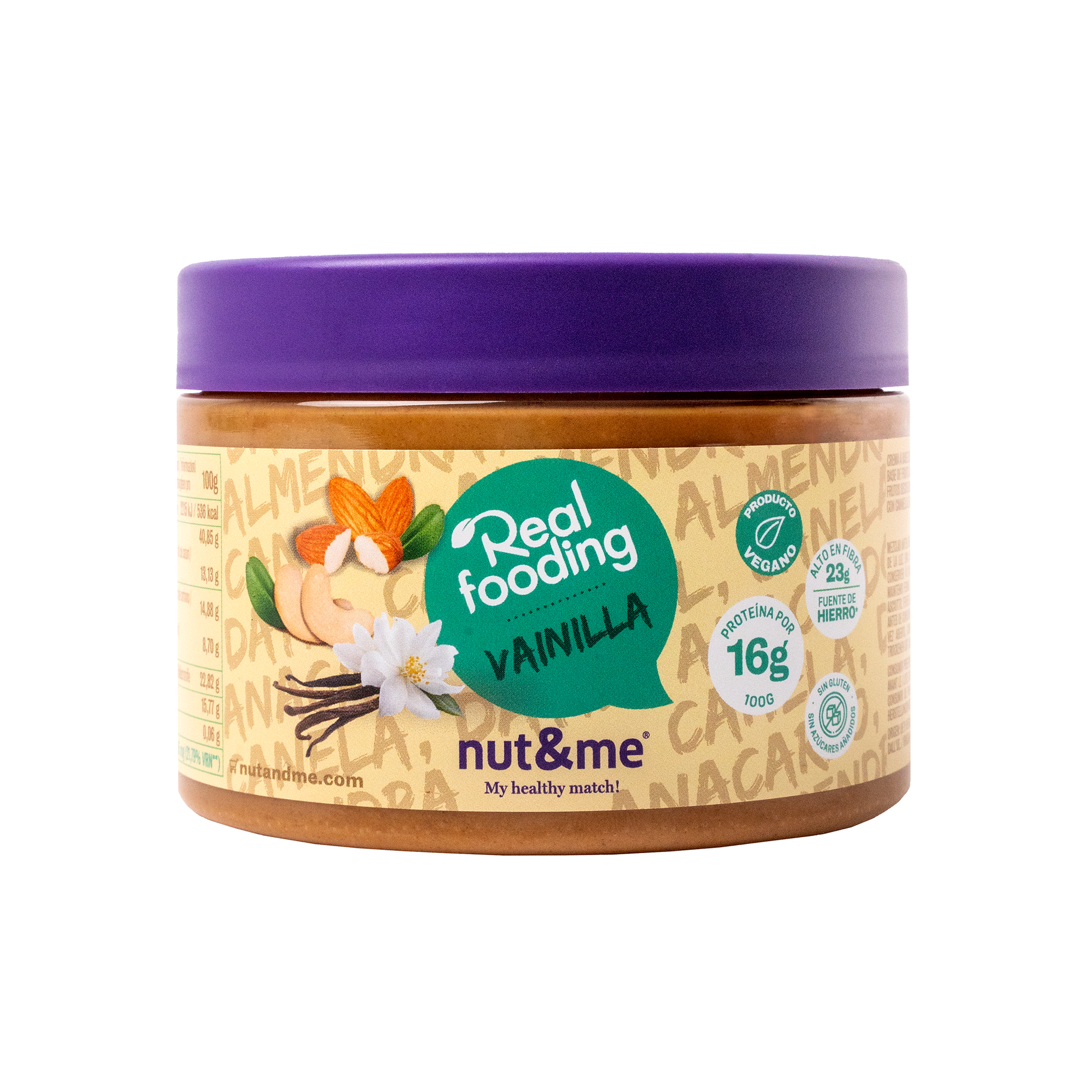 Crema sabor a vainilla y canela Realfooding 250g