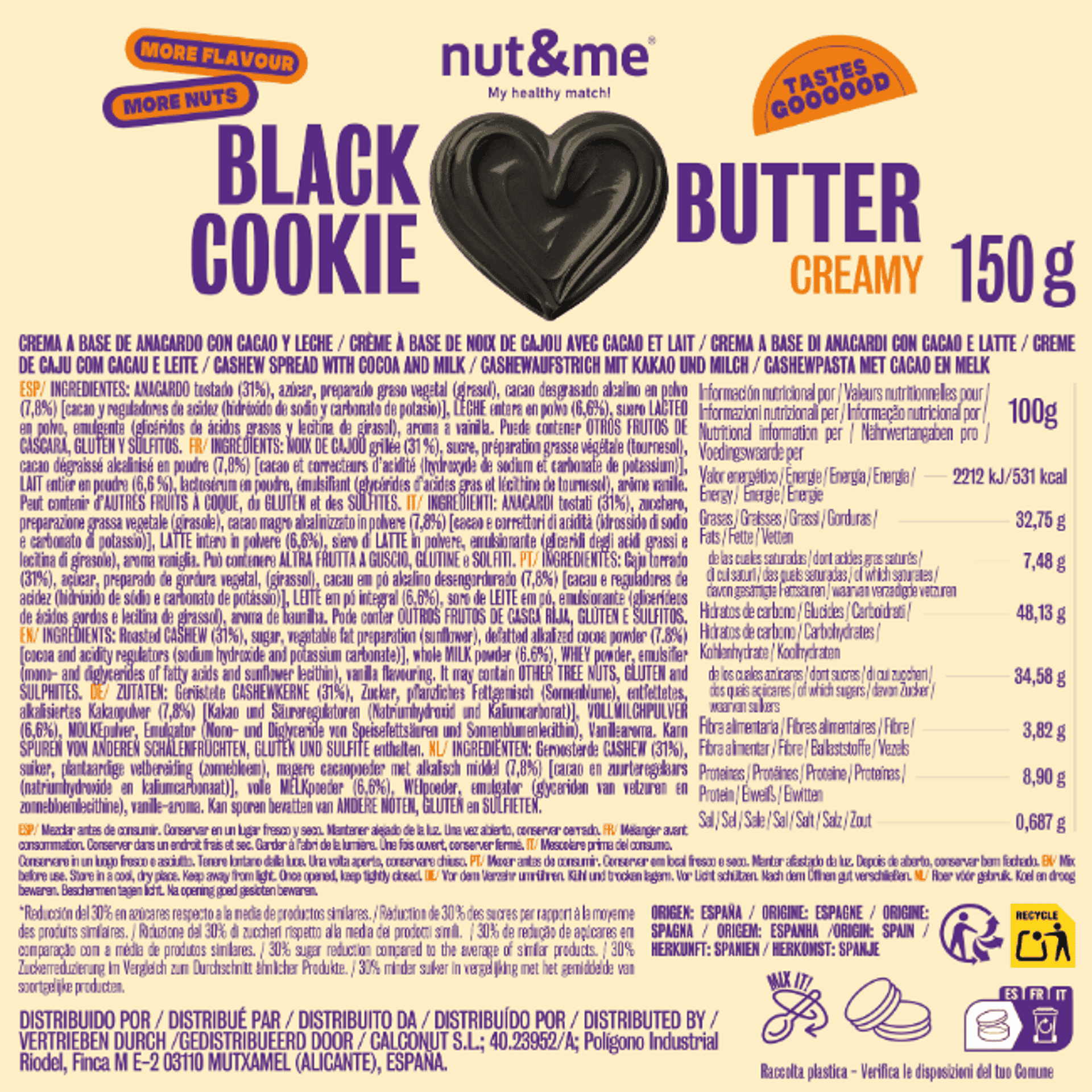 Creamy black cookie butter 150g